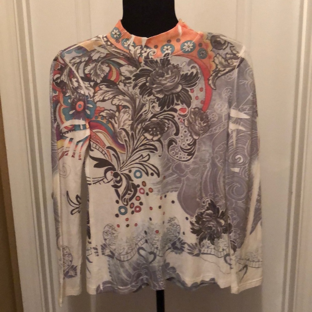 Daniel Benjamin Rayon Hand Painted Swing Sweater